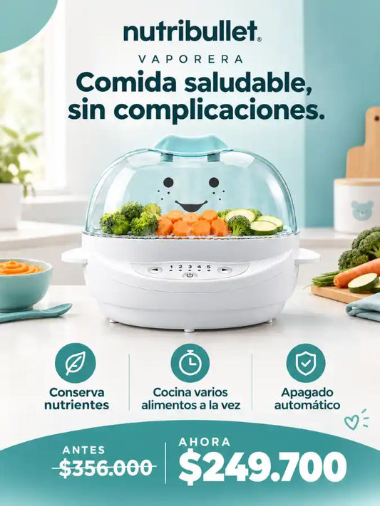 Vaporera Nutribullet-con recipientes ideal para los primeros alimentos complementarios del bebe