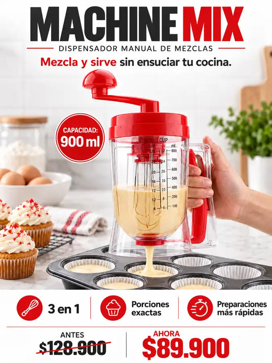 Machine Mix - Dispensador manual para mezclar, medir y servir masas sin regueros.